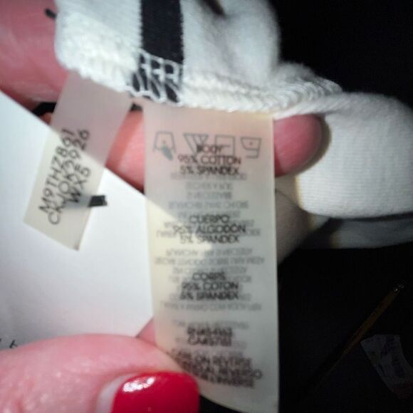 Calvin Klein white black striped top NWT medium - Picture 7 of 7